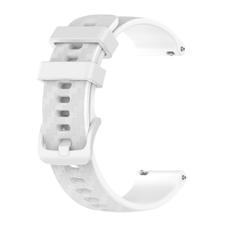 For Garmin Venu SQ 20mm Carbon Fiber Striped Silicone Watch Band(White) - Smart Wear by buy2fix | Online Shopping UK | buy2fix