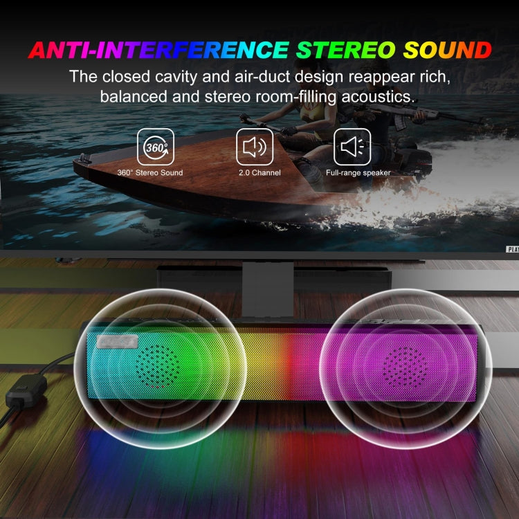 Q9 10W USB Soundbar Home Theater PC Surround Sound Box Wired Computer Speaker with RGB Light -  by buy2fix | Online Shopping UK | buy2fix