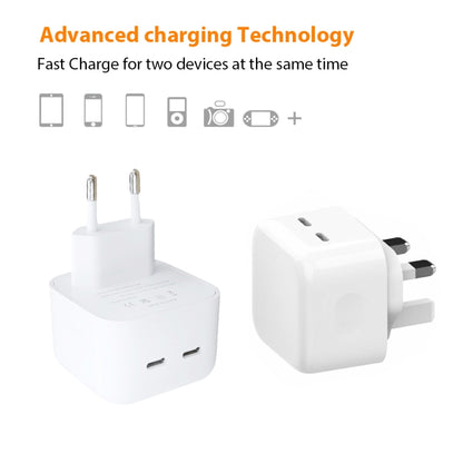 SDC-40W Dual PD USB-C / Type-C Charger for iPhone / iPad Series, US Plug - Apple Accessories by buy2fix | Online Shopping UK | buy2fix