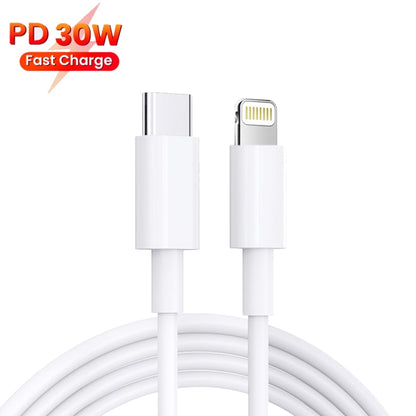 PD 35W Dual USB-C / Type-C Ports Charger with 2m Type-C to 8 Pin Data Cable, US Plug - Apple Accessories by buy2fix | Online Shopping UK | buy2fix