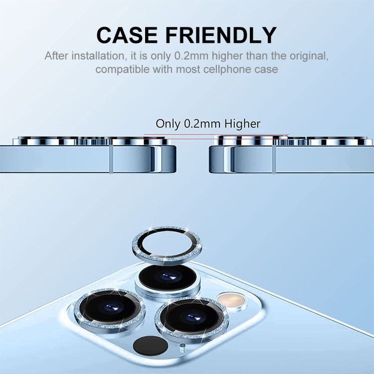 For iPhone 14 Pro / 14 Pro Max ENKAY Glitter Rear Lens Aluminium Alloy Tempered Glass Film(Gold) - iPhone 14 Pro Max Tempered Glass by ENKAY | Online Shopping UK | buy2fix