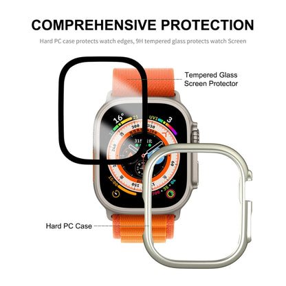 For Apple Watch Ultra / Ultra 2 49mm ENKAY 2 in 1 PC Case + Full Coverage 9H Tempered Glass Film(Orange) - Watch Cases by ENKAY | Online Shopping UK | buy2fix