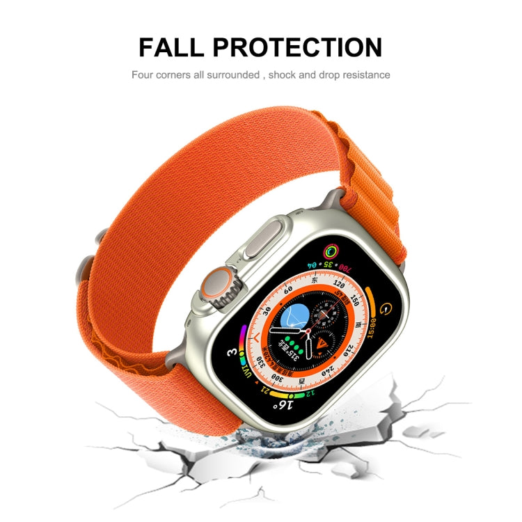 For Apple Watch Ultra / Ultra 2 49mm ENKAY 2 in 1 PC Case + Full Coverage 9H Tempered Glass Film(Orange) - Watch Cases by ENKAY | Online Shopping UK | buy2fix