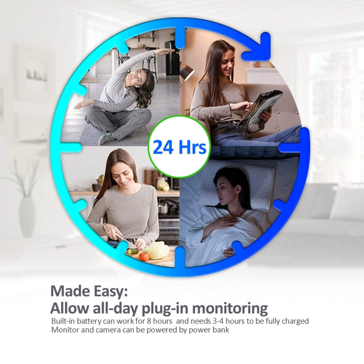 660 2.4 inch LCD Screen Baby Monitor, Two Way Talk, Sound Temperature Alarm Wireless Lullaby Music Play - Security by buy2fix | Online Shopping UK | buy2fix