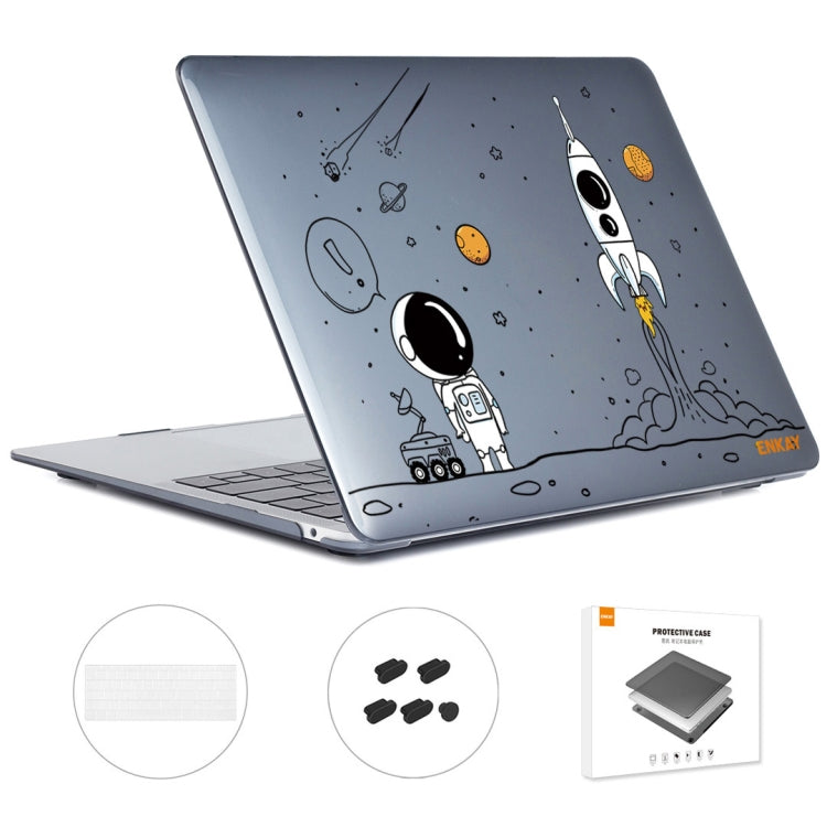 For MacBook Pro 13.3 A1706/A1989/A2159 ENKAY Hat-Prince 3 in 1 Spaceman Pattern Laotop Protective Crystal Case with TPU Keyboard Film / Anti-dust Plugs, Version:EU(Spaceman No.1) - MacBook Pro Cases by ENKAY | Online Shopping UK | buy2fix