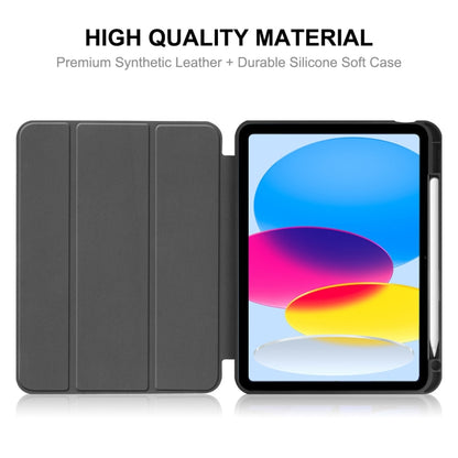 For iPad 2025 / 2022 ENKAY TPU Back Cover Smart Leather Stand Tablet Case with Pen Slot(Black) - iPad 2025 / 2022 Cases by ENKAY | Online Shopping UK | buy2fix