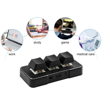 MK321BT Bluetooth 5.1 3 Keys Custom Keys Game Office PS Clip Macro Programming Keypad(Black) - Wireless Keyboard by buy2fix | Online Shopping UK | buy2fix