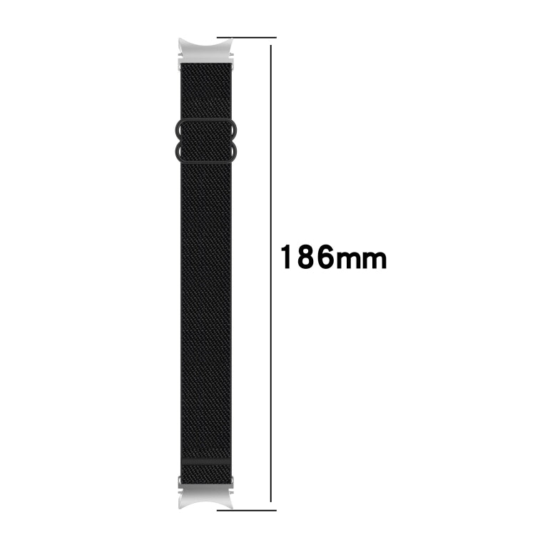 For Samsung Galaxy Watch 5 Pro 45mm Nylon Stretch Black Buckle Watch Band(Grey) - Watch Bands by buy2fix | Online Shopping UK | buy2fix