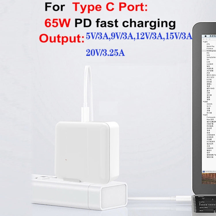 GaN 130W 4-Port USB-C PD65W / PD30W Multi Port Type-C Charger with  1.8m Type-C to MagSafe 1 / L Header Data Cable US / EU Plug - Cable & Adapter by buy2fix | Online Shopping UK | buy2fix