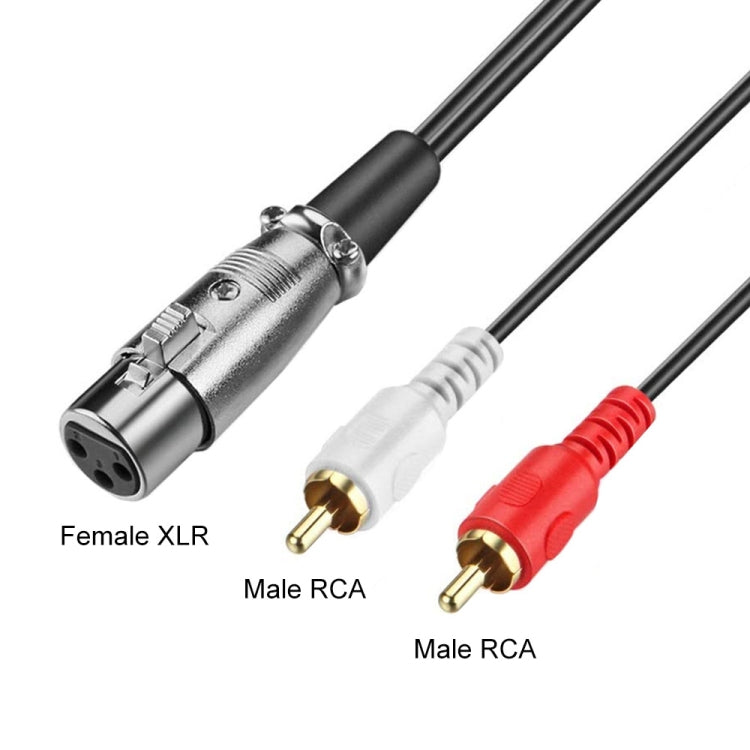 JUNSUNMAY 2 RCA Male to XLR Female Stereo Audio Cable, Cable Length:3m -  by JUNSUNMAY | Online Shopping UK | buy2fix