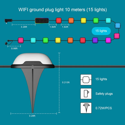 CP01 Outdoor WIFI Smart APP Control Garden Lamp Music Sync Outdoor Ground Lights(US Plug) - Buried Lights by buy2fix | Online Shopping UK | buy2fix