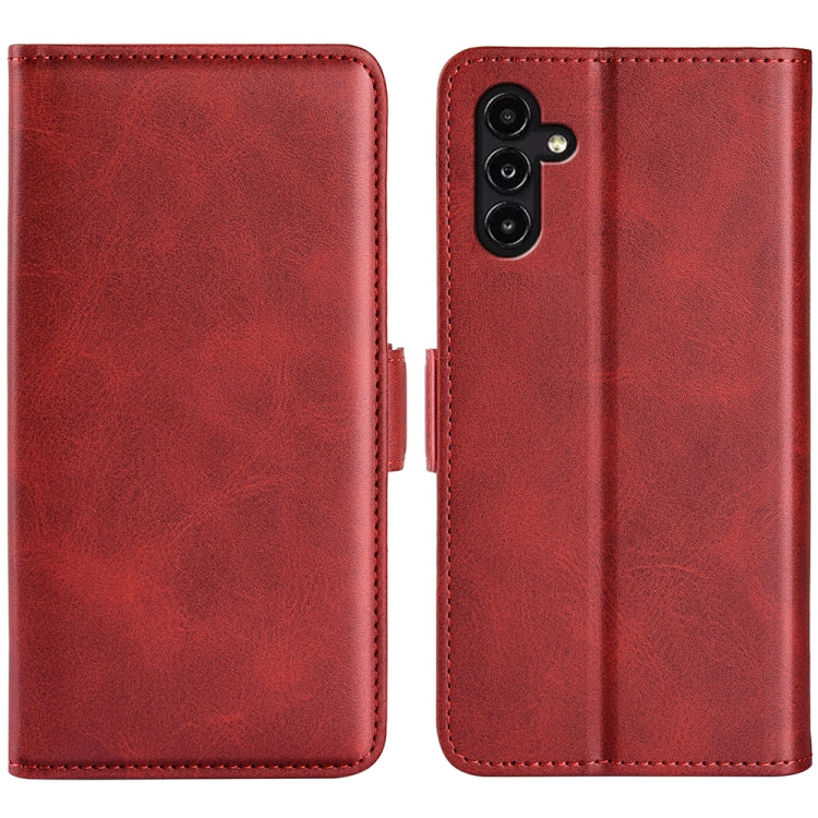 For Samsung Galaxy A14 5G Dual-side Magnetic Buckle Leather Phone Case(Red) - Galaxy Phone Cases by buy2fix | Online Shopping UK | buy2fix