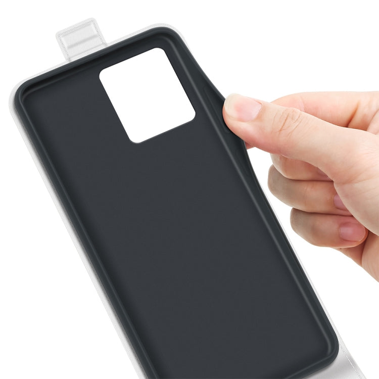 For Motorola Moto G72 R64 Texture Single Vertical Flip Leather Phone Case(White) - Motorola Cases by buy2fix | Online Shopping UK | buy2fix