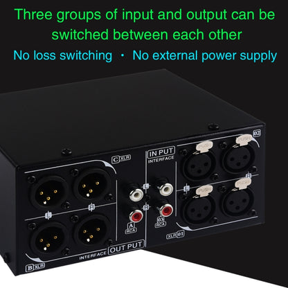 3 Input To 3 Output Fully Balanced XLR Signal Passive Stereo Selector Switch Switcher - Consumer Electronics by buy2fix | Online Shopping UK | buy2fix