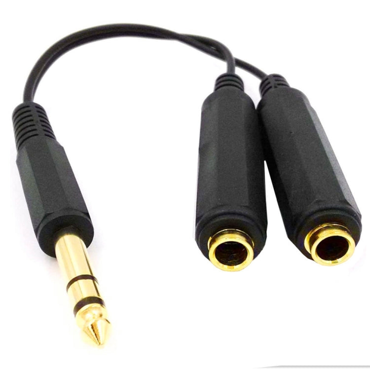 JUNSUNMAY 6.35mm 1/4 inch Male to Dual Female Stereo Audio Jack Adapter Cable, Length: 20cm - Microphone Audio Cable & Connector by JUNSUNMAY | Online Shopping UK | buy2fix
