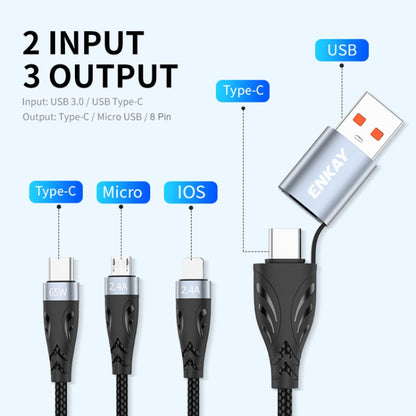 ENKAY ENK-CB135 5-in-1 65W USB-A & USB-C to 8 Pin / Type-C / Micro USB Multifunctional Charging Cable with Indicator Light, Cable Length:2m - Multifunction Cable by ENKAY | Online Shopping UK | buy2fix