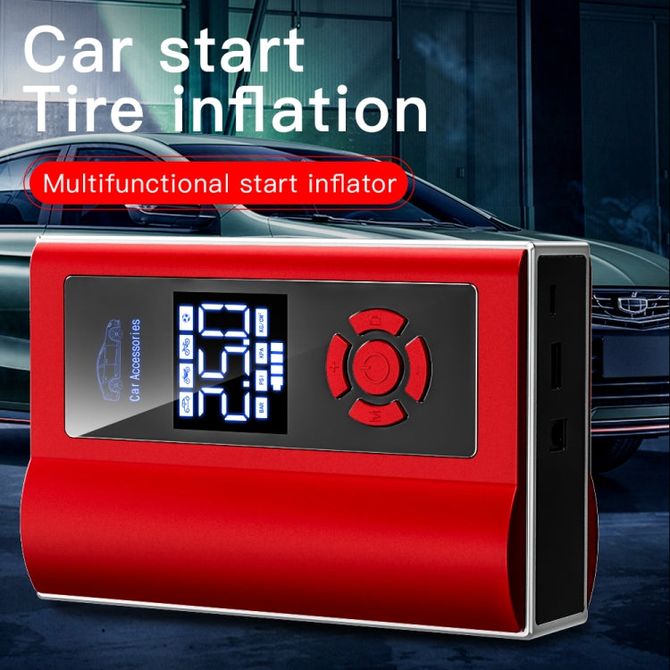 Ai8 Portable Multifunctional LCD Screen Emergency Power Supply 12V Car Start Air Pump(Red) - Inflatable Pump by buy2fix | Online Shopping UK | buy2fix