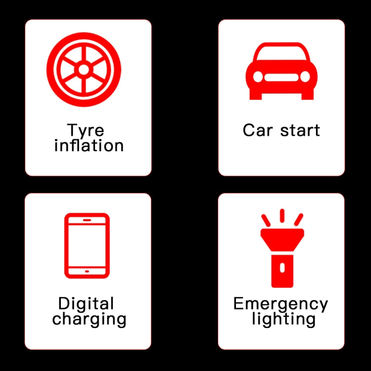 Ai8 Portable Multifunctional LCD Screen Emergency Power Supply 12V Car Start Air Pump(Red) - Inflatable Pump by buy2fix | Online Shopping UK | buy2fix