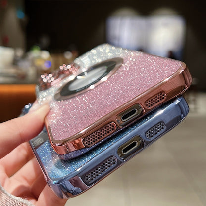 For iPhone 12 MagSafe Gradient Glitter Electroplating TPU Phone Case(Silvery) - iPhone 12 / 12 Pro Cases by buy2fix | Online Shopping UK | buy2fix