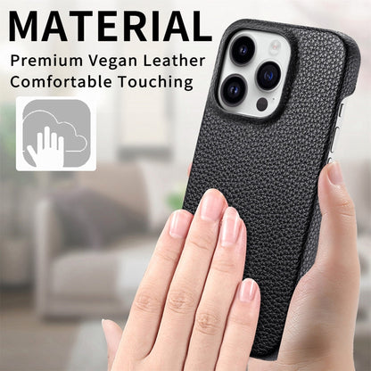 For iPhone 15 Pro Max Litchi Oil Edge Leather Back Phone Case(Black) - iPhone 15 Pro Max Cases by buy2fix | Online Shopping UK | buy2fix