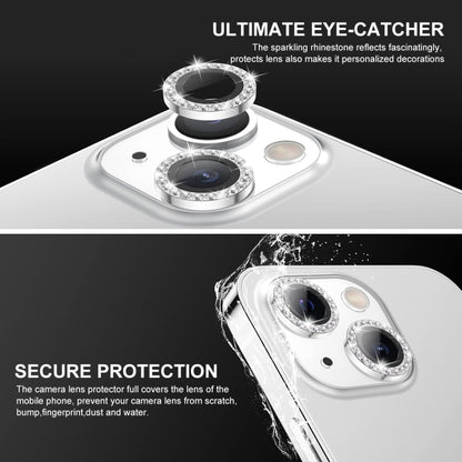 For iPhone 13 / 13 mini ENKAY AR Anti-reflection Individual Diamond Ring Camera Lens Glass Full Film(Silver) - iPhone 13 Tempered Glass by ENKAY | Online Shopping UK | buy2fix