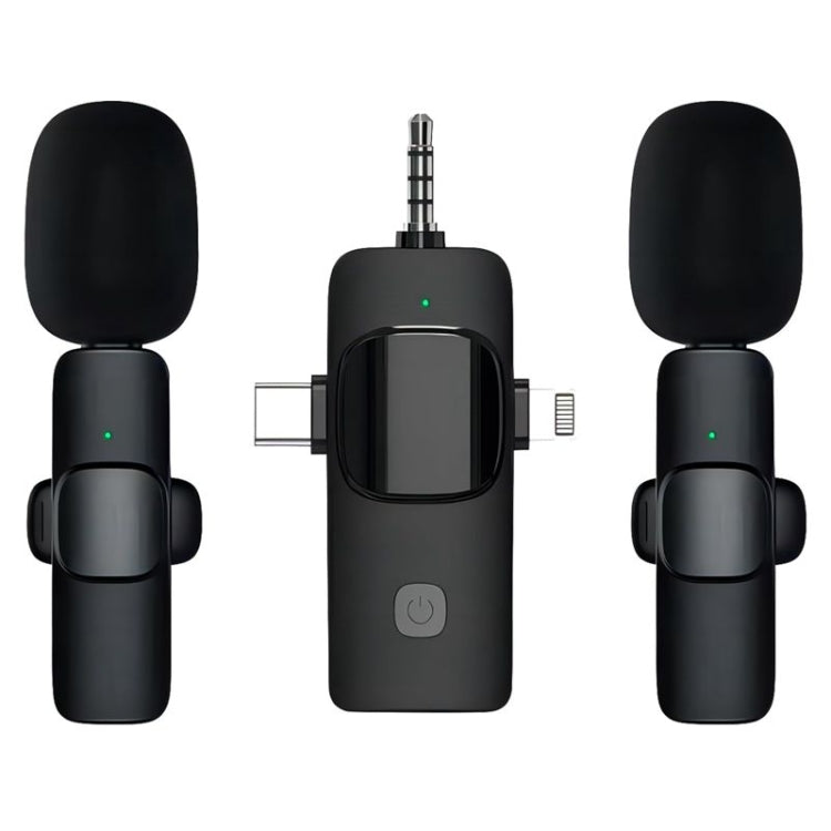 3 in 1 Wireless Lavalier Microphones for iPhone / Android - Microphone by buy2fix | Online Shopping UK | buy2fix