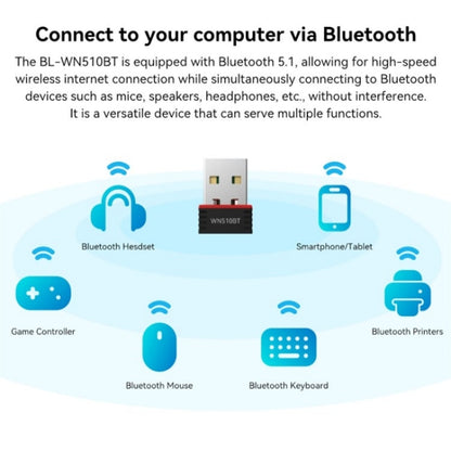 LB-LINK WN510BT Office Home Bluetooth 5.1 Transmitter Receiver Driver Free USB Adapter - Bluetooth Dongle by buy2fix | Online Shopping UK | buy2fix