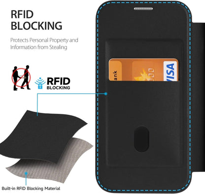 For iPhone 15 Pro MagSafe RFID Blocking Adsorption Flip Leather Phone Case(Black) - iPhone 15 Pro Cases by buy2fix | Online Shopping UK | buy2fix