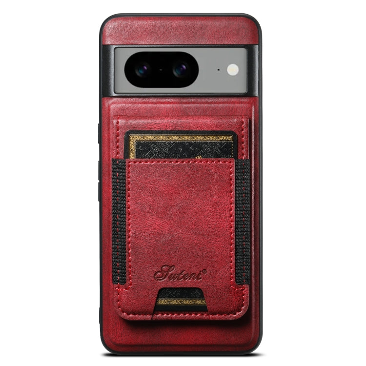 For Google Pixel 7 Pro Suteni H17 Oil Eax Leather Detachable Wallet Phone Case(Red) - Google Cases by Suteni | Online Shopping UK | buy2fix