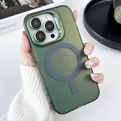 For iPhone 12 Pro Max MagSafe Lens Holder PC Hybrid TPU Phone Case(Green) - iPhone 12 Pro Max Cases by buy2fix | Online Shopping UK | buy2fix