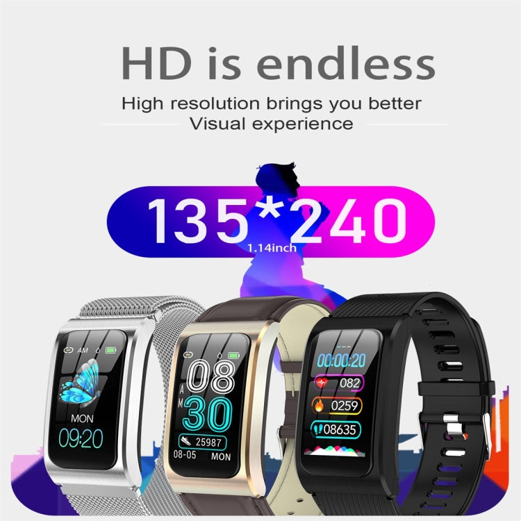 AK12 1.14 inch IPS Color Screen Smart Watch IP68 Waterproof,Metal Watchband,Support Call Reminder /Heart Rate Monitoring/Blood Pressure Monitoring/Sleep Monitoring/Predict Menstrual Cycle Intelligently(Silver) - Smart Wear by buy2fix | Online Shopping UK | buy2fix