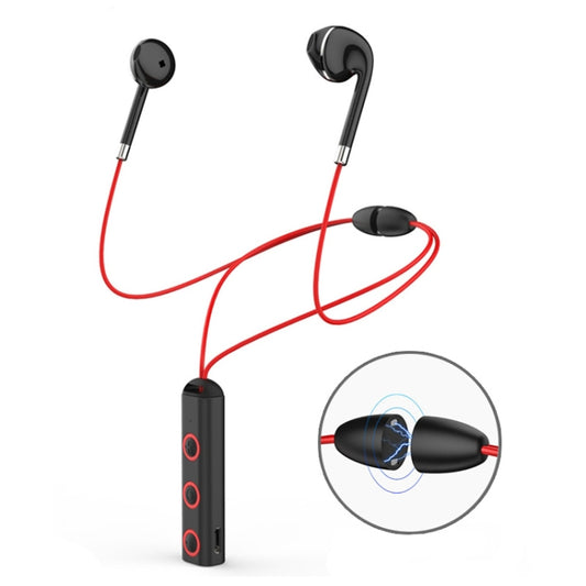 BT313 Magnetic Earbuds Sport Wireless Headphone Handsfree bluetooth HD Stereo Bass Headsets with Mic(Red) - Sport Earphone by buy2fix | Online Shopping UK | buy2fix