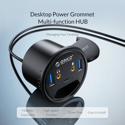 ORICO DESK-2U1C Desktop Power Grommet Multi-Function HUB - USB 3.0 HUB by ORICO | Online Shopping UK | buy2fix