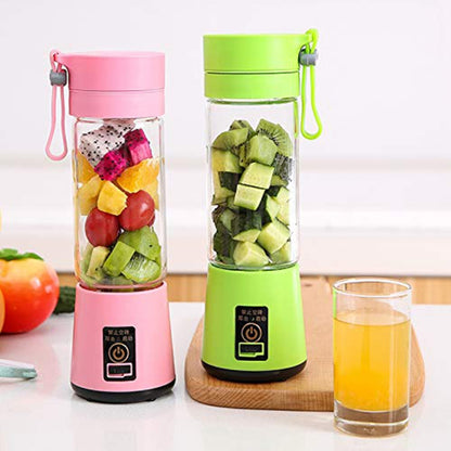 USB Rechargeable Electric Automatic Vegetable Fruit Citrus Orange Juice Maker Cup Mixer Bottle (380ML)(6 Blades Green) - Home & Garden by buy2fix | Online Shopping UK | buy2fix