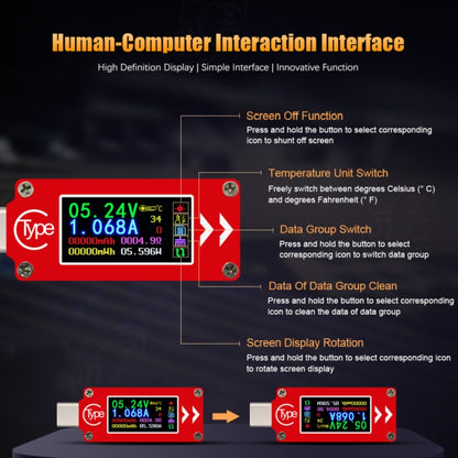 TC64 Color Ccreen PD Fast Charge Detection Type-C Voltage Current Meter Tester - Consumer Electronics by buy2fix | Online Shopping UK | buy2fix