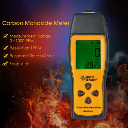 Smart Sensor AS8700A Handheld Carbon Monoxide Meter High Precision Digital CO Leak Detector Analyzer,  Sound  Light Alarm, Range: 0-1000ppm - Consumer Electronics by BENETECH | Online Shopping UK | buy2fix