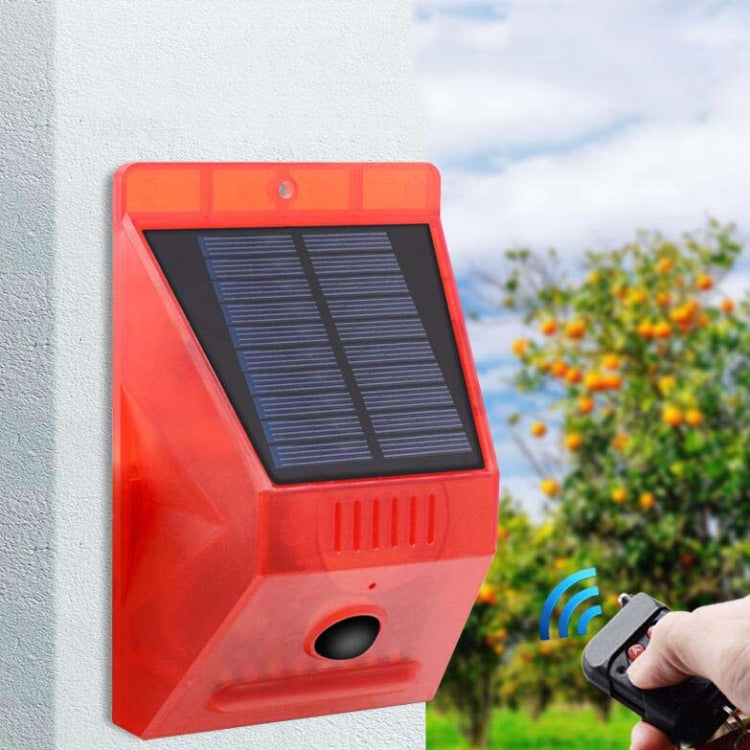 129dB Solar Alarm Light Human Body Induction Remote Control Alarm Farm Anti-theft Drive Object Sound and Light Alarm Light, Style:N911C English - Security by buy2fix | Online Shopping UK | buy2fix