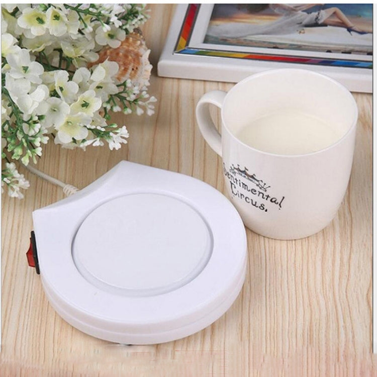 2 PCS Beverage Heater Tray Pad Milk Tea Coffee Mug Hot Drinks Cup Heater, Shape:Round(White) - Insulation by buy2fix | Online Shopping UK | buy2fix