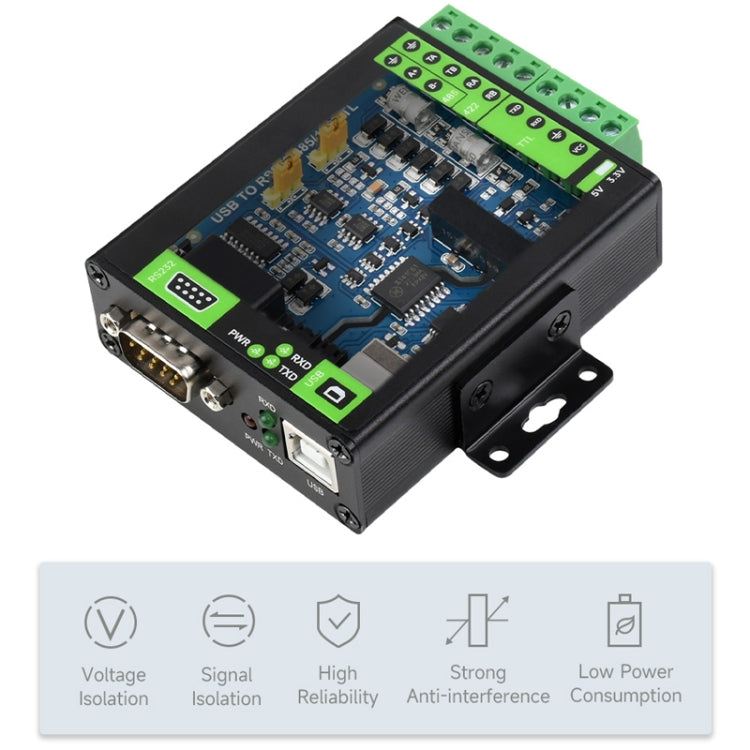 Waveshare FT232RNL USB To RS232/485/422/TTL Interface Industrial Isolation Converter, 23996 - Raspberry Pi Accessories by Waveshare | Online Shopping UK | buy2fix