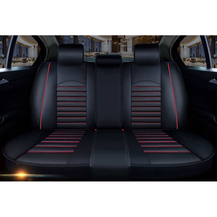 Universal PU Leather Car Seat Cover Black Red Deluxe - Seat Accessories by buy2fix | Online Shopping UK | buy2fix