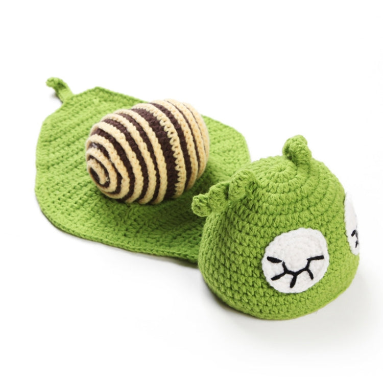 Green Snail White Eyes Newborn Baby Photography Clothes Hand Knitting Hundred Days Baby Photograph Props - Camera Accessories by buy2fix | Online Shopping UK | buy2fix