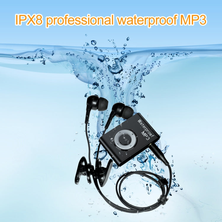 C26 IPX8 Waterproof Swimming Diving Sports MP3 Music Player with Clip & Earphone, Support FM, Memory:8GB(White) - Consumer Electronics by buy2fix | Online Shopping UK | buy2fix