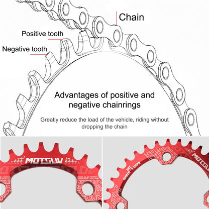 MOTSUV Narrow Wide Chainring MTB  Bicycle 104BCD Tooth Plate Parts(Blue) - Outdoor & Sports by buy2fix | Online Shopping UK | buy2fix