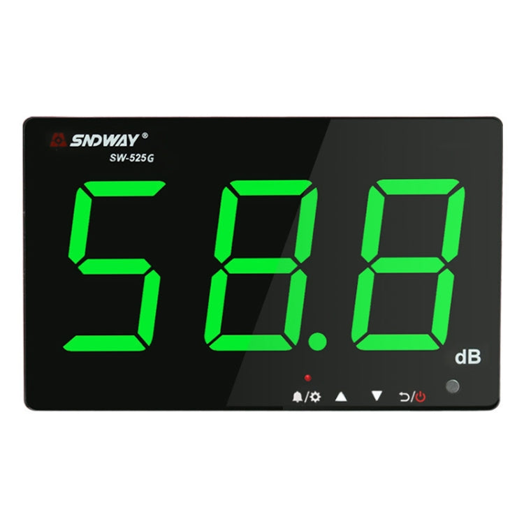 SNDWAY Wall-mounted 30~130dB Large Screen Digital Display Noise Decibel Monitoring Testers, Specification:SW525G with Storage + USB Green - Light & Sound Meter by SNDWAY | Online Shopping UK | buy2fix