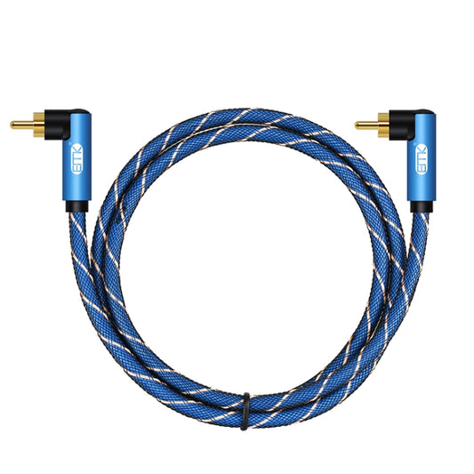 EMK Dual 90-Degree Male To Male Nylon Braided Audio Cable, Cable Length:3m(Blue) - Audio Optical Cables by EMK | Online Shopping UK | buy2fix