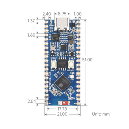 Waveshare ESP32-S3 Microcontroller, 2.4 GHz Wi-Fi Development Board Dual-core Processor - Arduino Nucleo Accessories by Waveshare | Online Shopping UK | buy2fix