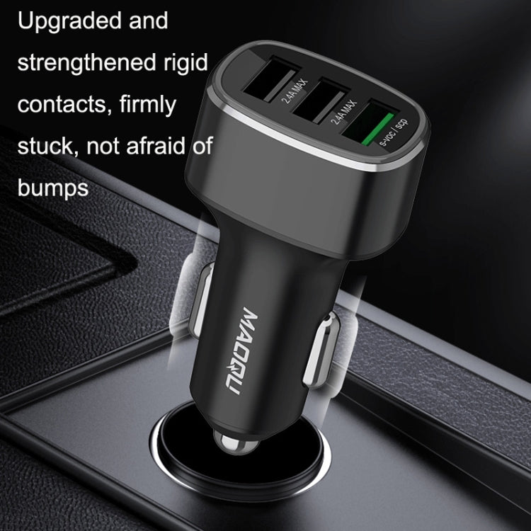 QIAKEY GT780 3 USB Ports Fast Charge Car Charger(Gray) - In Car by QIAKEY | Online Shopping UK | buy2fix