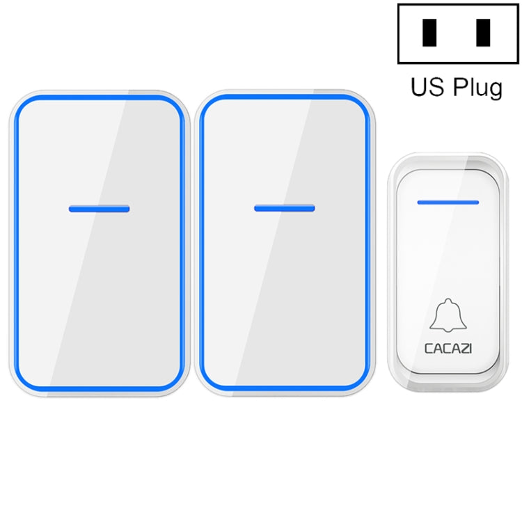 CACAZI A68-2 One to Two Wireless Remote Control Electronic Doorbell Home Smart Digital Wireless Doorbell, Style:US Plug(White) - Wireless Doorbell by CACAZI | Online Shopping UK | buy2fix