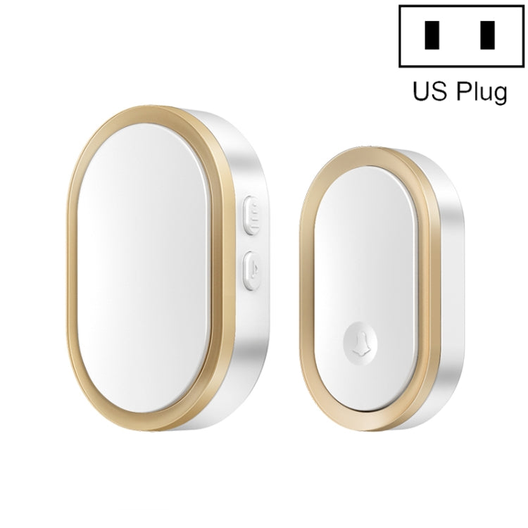 CACAZI A99 Home Smart Remote Control Doorbell Elderly Pager, Style:US Plug(Golden) - Wireless Doorbell by CACAZI | Online Shopping UK | buy2fix