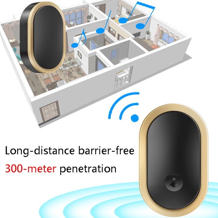 CACAZI A99 Home Smart Remote Control Doorbell Elderly Pager, Style:US Plug(Golden) - Wireless Doorbell by CACAZI | Online Shopping UK | buy2fix